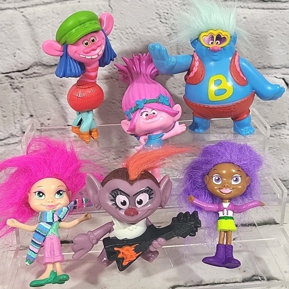 DreamWorks Trolls And Trollz Dolls Assorted Lot Of 6 Figures Happy Meal Toys